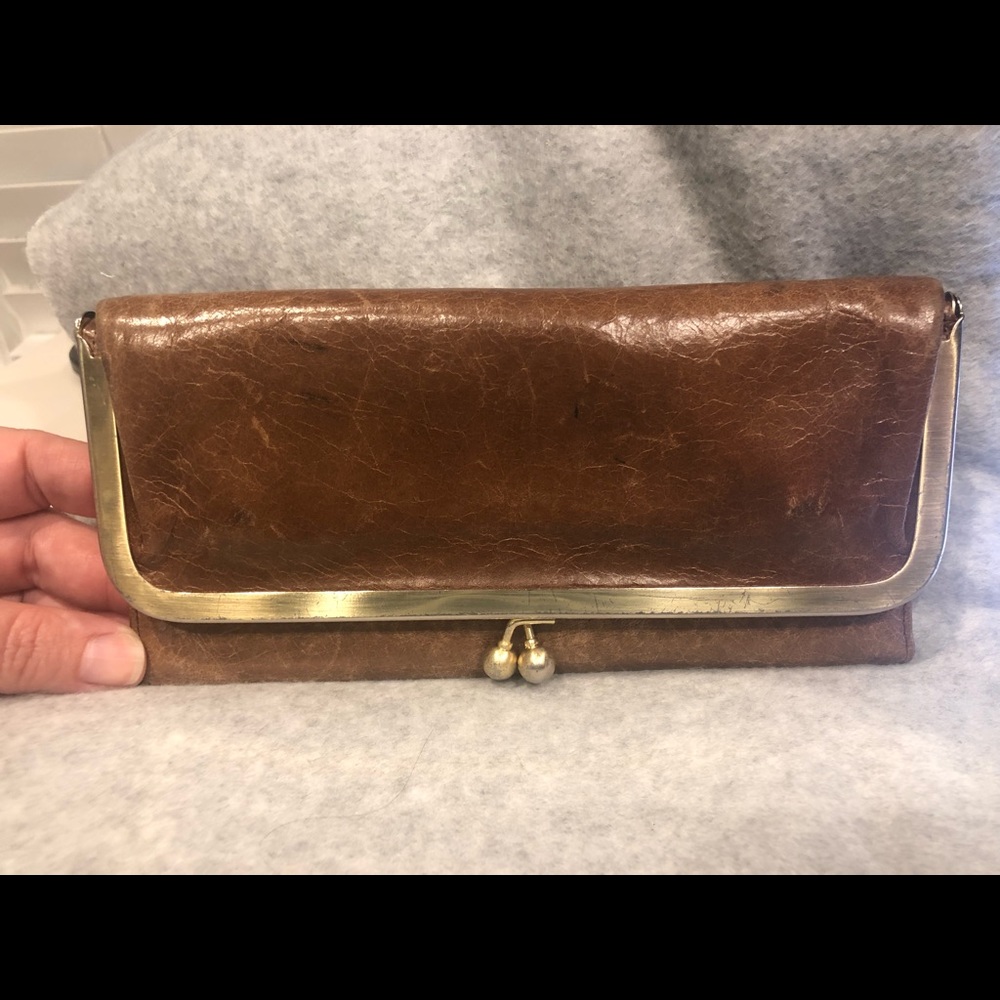 HOBO International Rachel Vintage Wallet Brown Trifold Leather